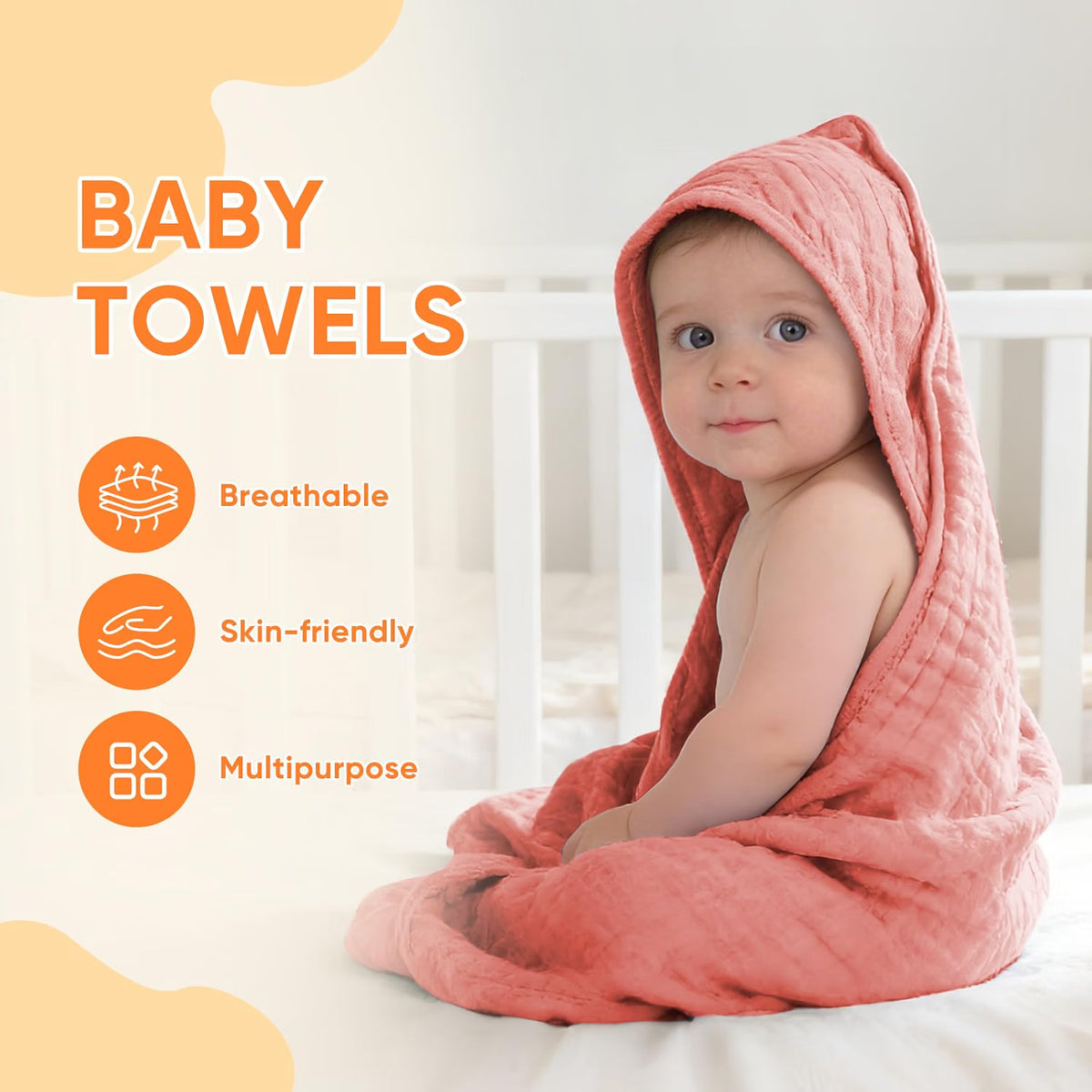 Muslin Hooded Baby Towels