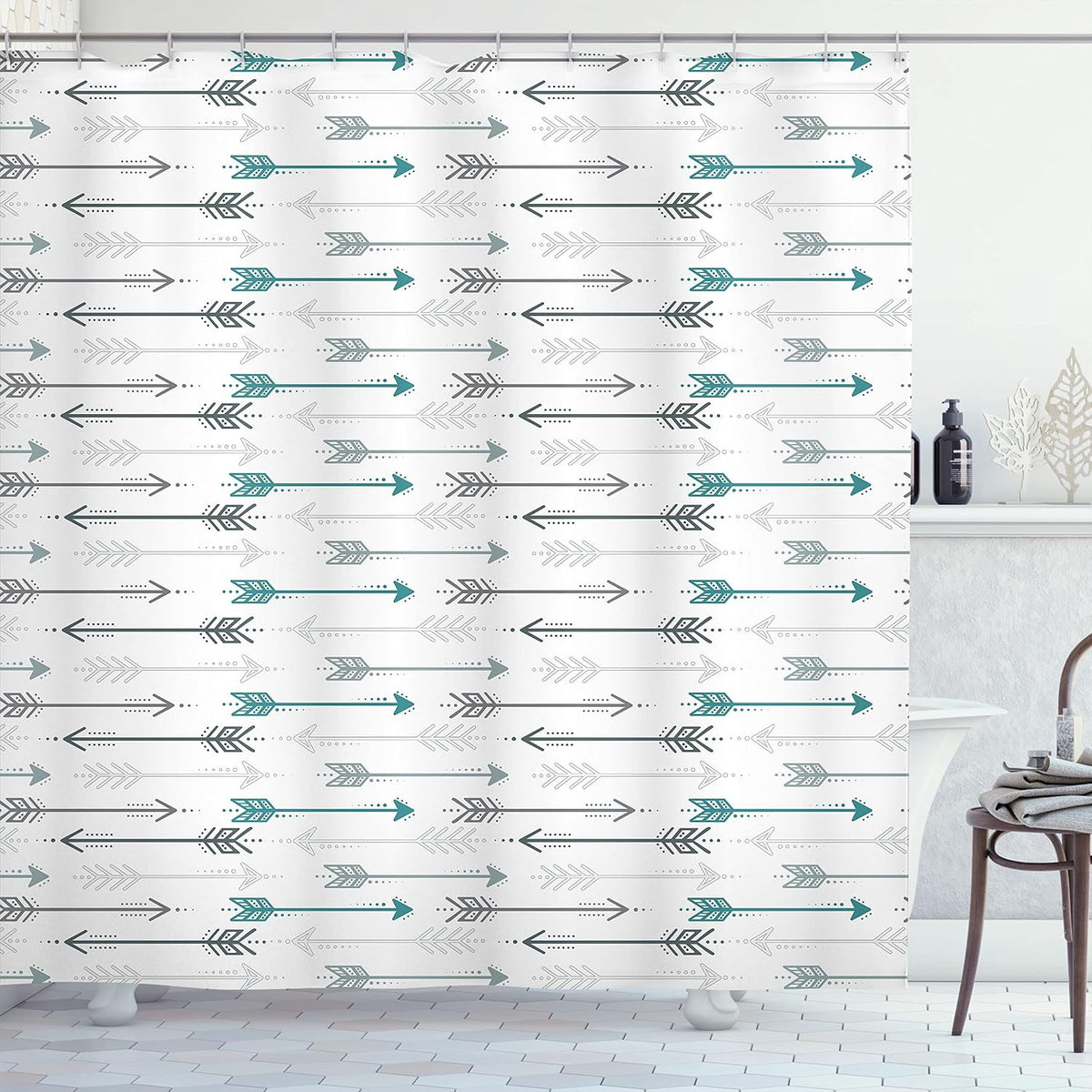 Retro Arrow Pattern Shower Curtain