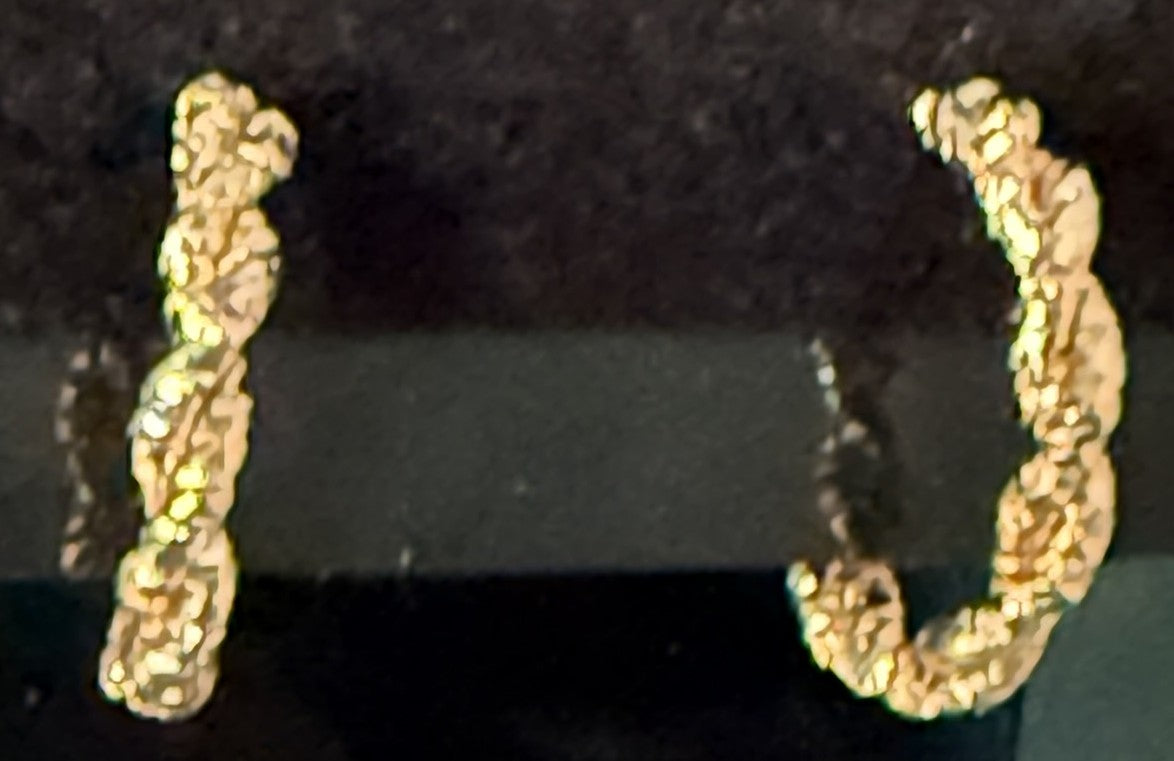 Etched Twist Hoops