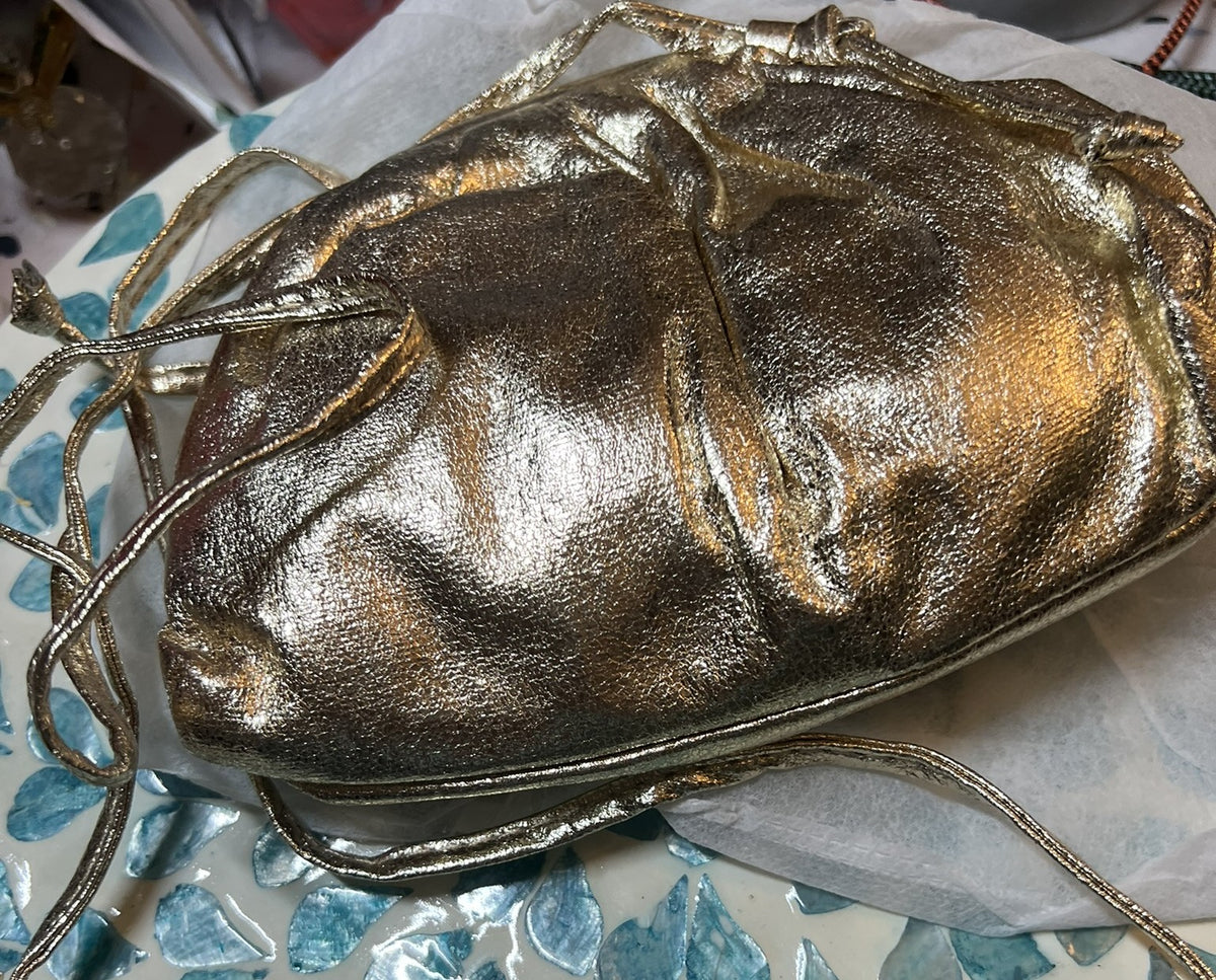 Pre Loved Vintage gold lame Clutch
