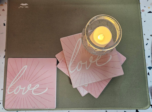 Set of 4 Square Ceramic Coasters