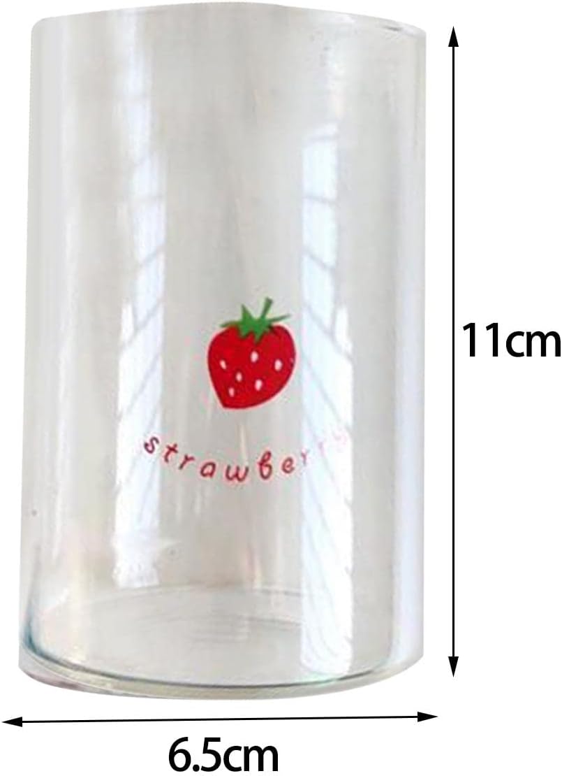 Strawberry Glass Tumbler with Straw
