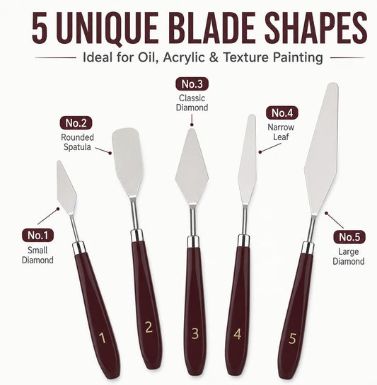 5-Piece Stainless Steel Palette Knife Set