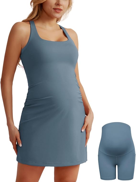 Maternity-Tennis Dress with Shorts