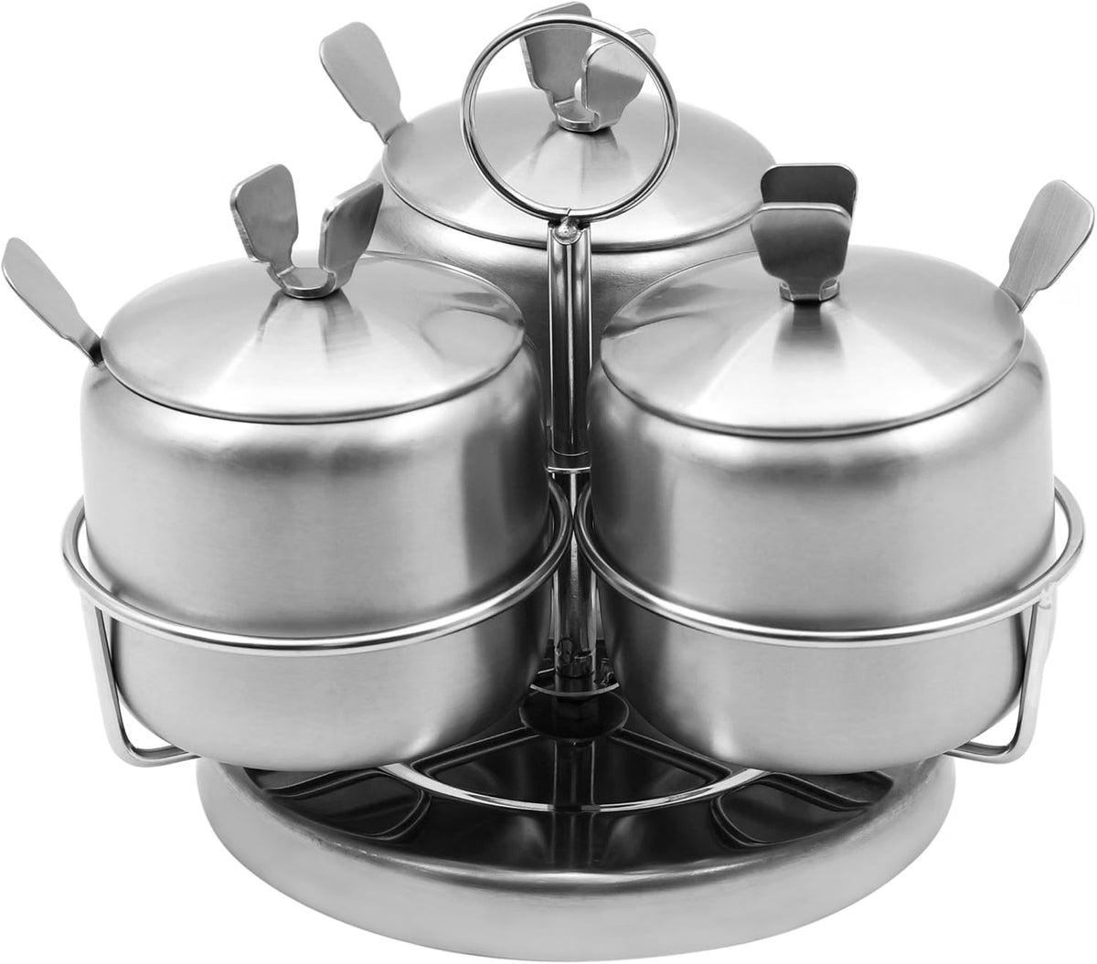 3pcs Revolving Sugar Bowl with Lid and Spoon
