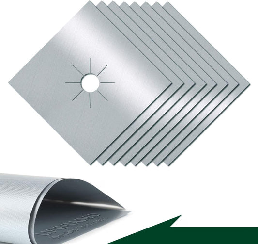Stove Top Covers for Gas Burners 8pcs Silver