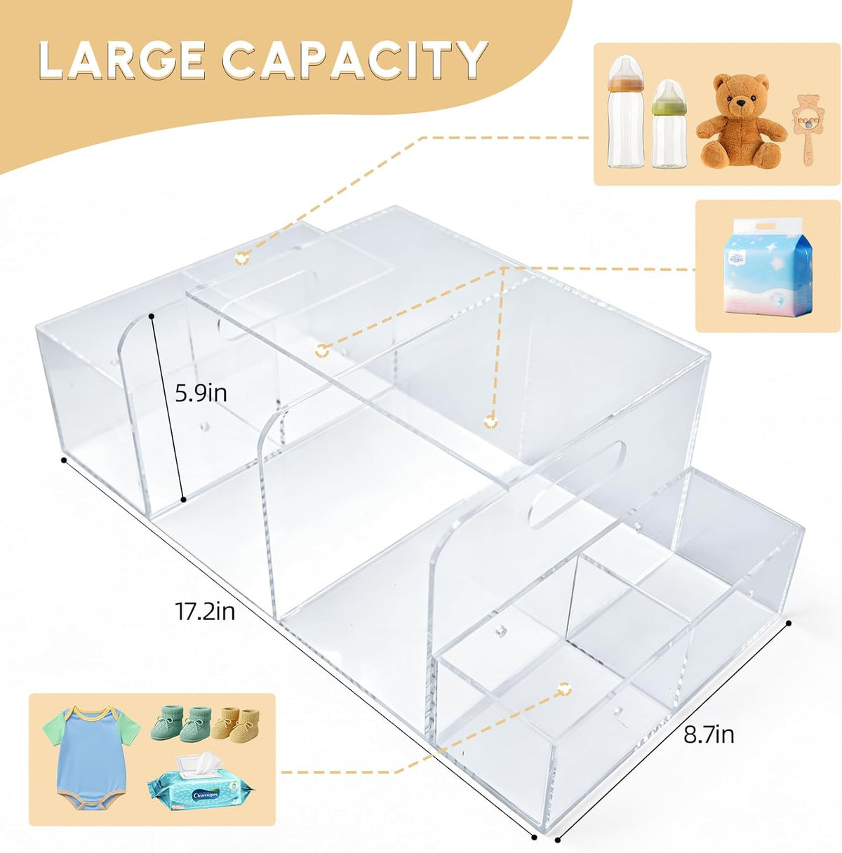 Acrylic Diaper Caddy