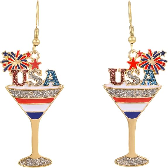 Holiday Inspired Earrings- Red White & Blue