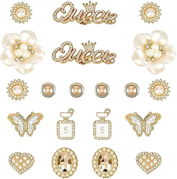 Pearl Rhinestone Shoe Charms Set