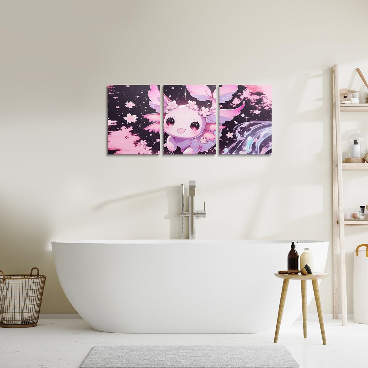 Cute Axolotl Painting 3 Piece 12x16