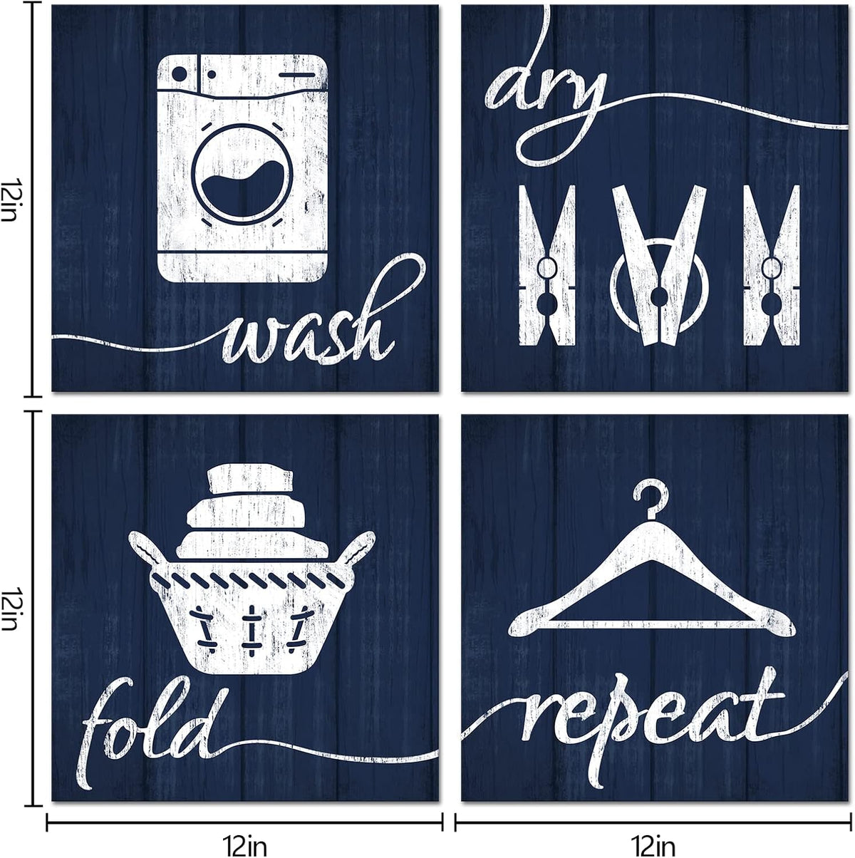 Set of 4 Laundry Room canvas art