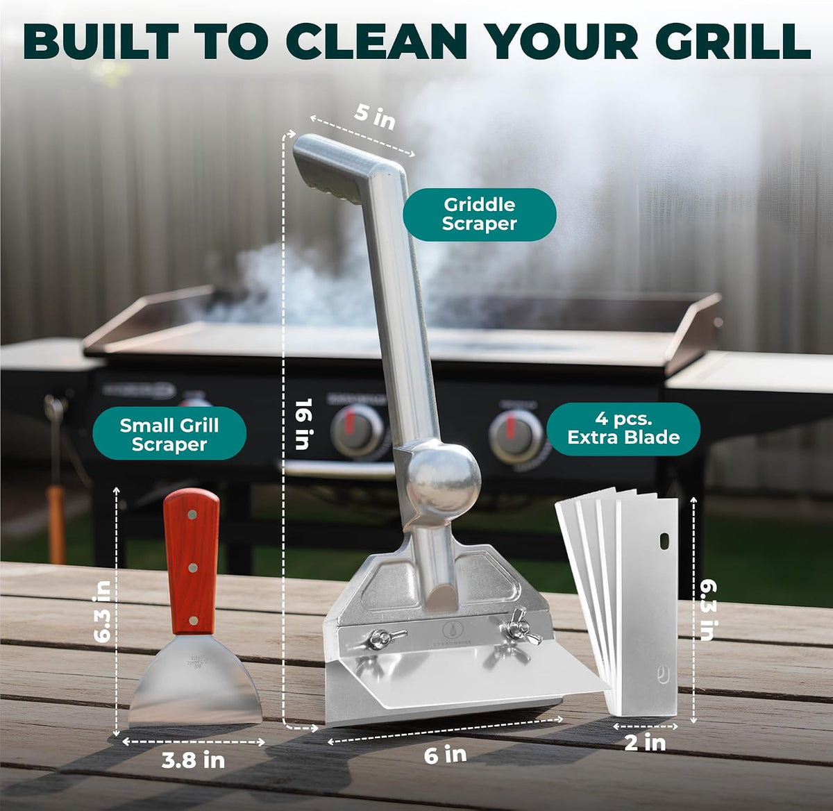 Heavy-Duty Griddle Scraper Kit