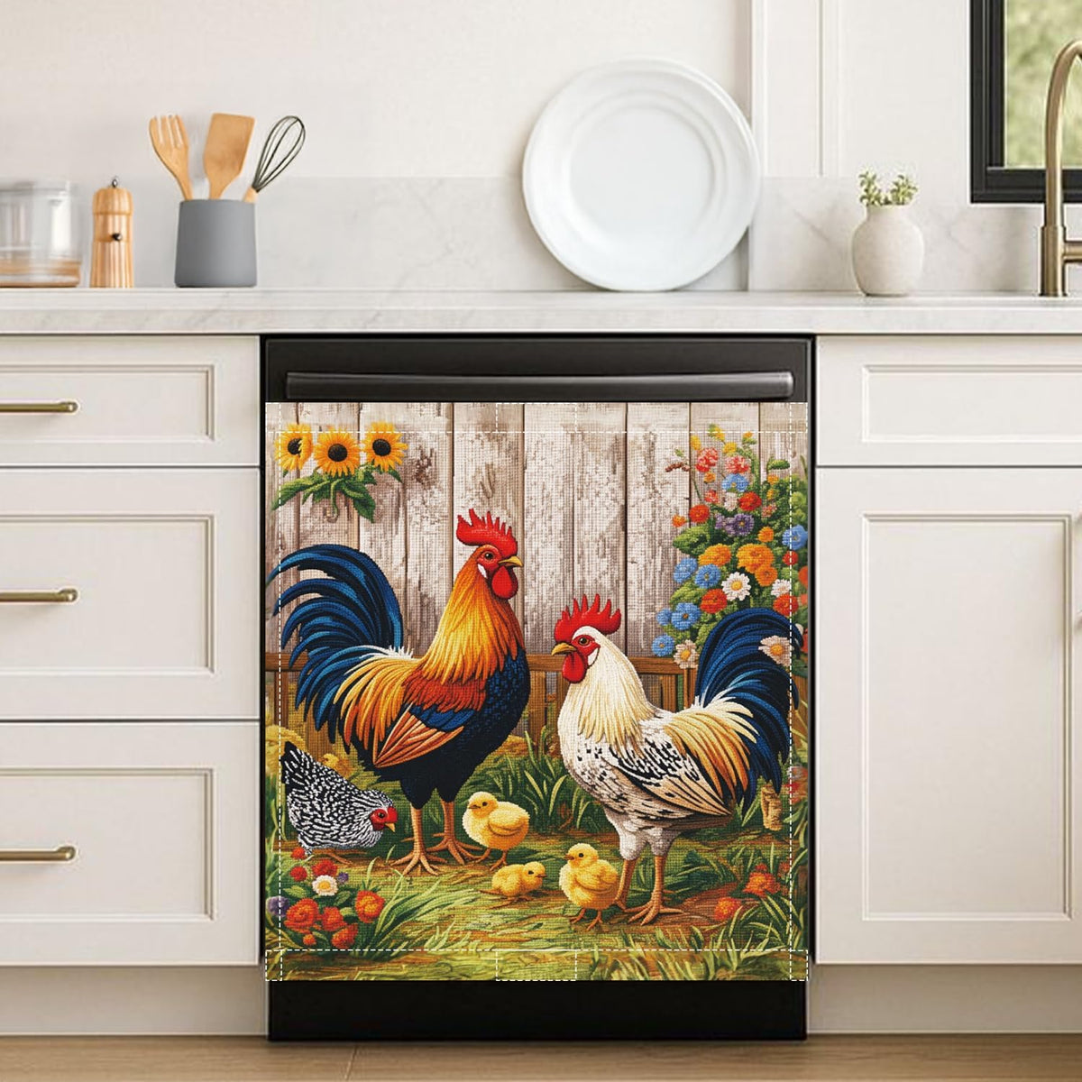 Rooster Chicken Dishwasher Magnet Cover