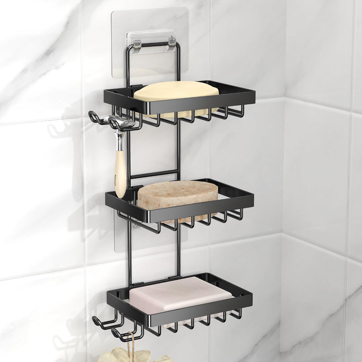 3-Tier Black Soap Bar Holder