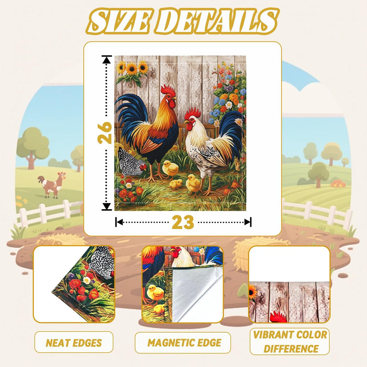 Rooster Chicken Dishwasher Magnet Cover