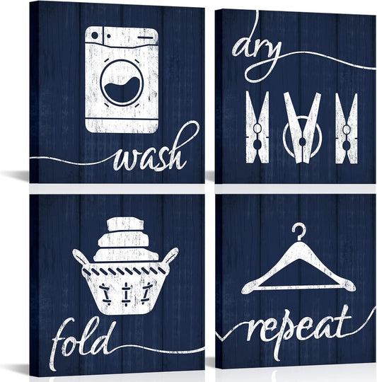 Set of 4 Laundry Room canvas art
