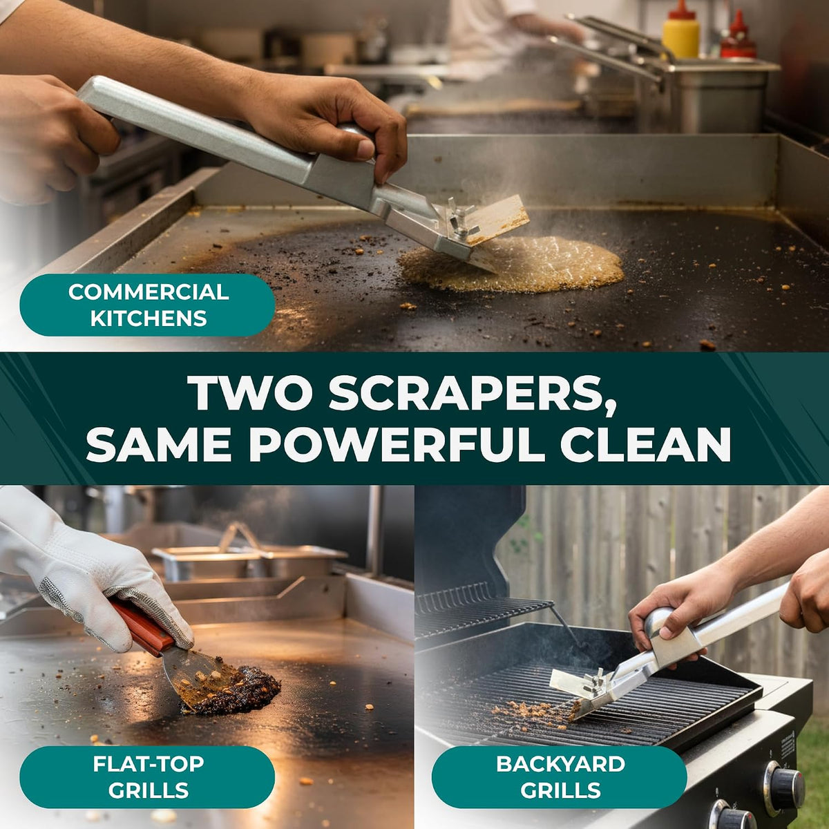 Heavy-Duty Griddle Scraper Kit
