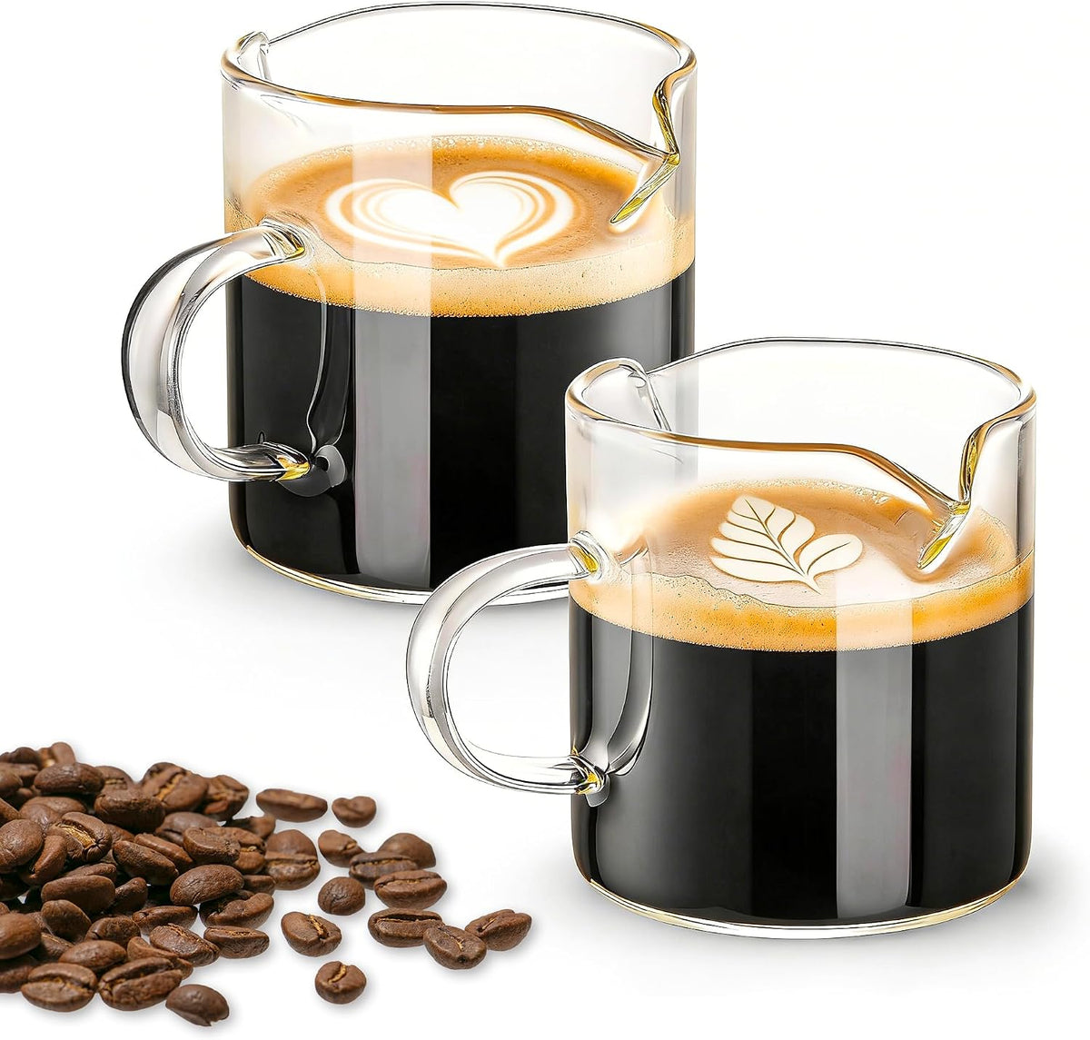 Glass Espresso Cups Set of 2