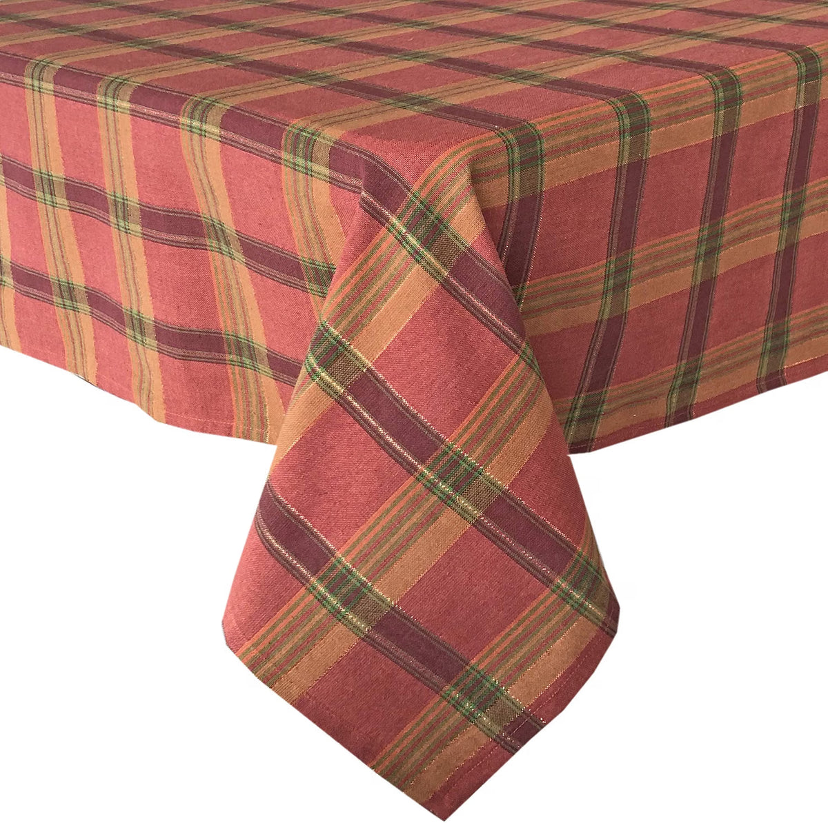 Lintex Autumn Shimmer Plaid Fall And Thanksgiving Fabric Tablecloth