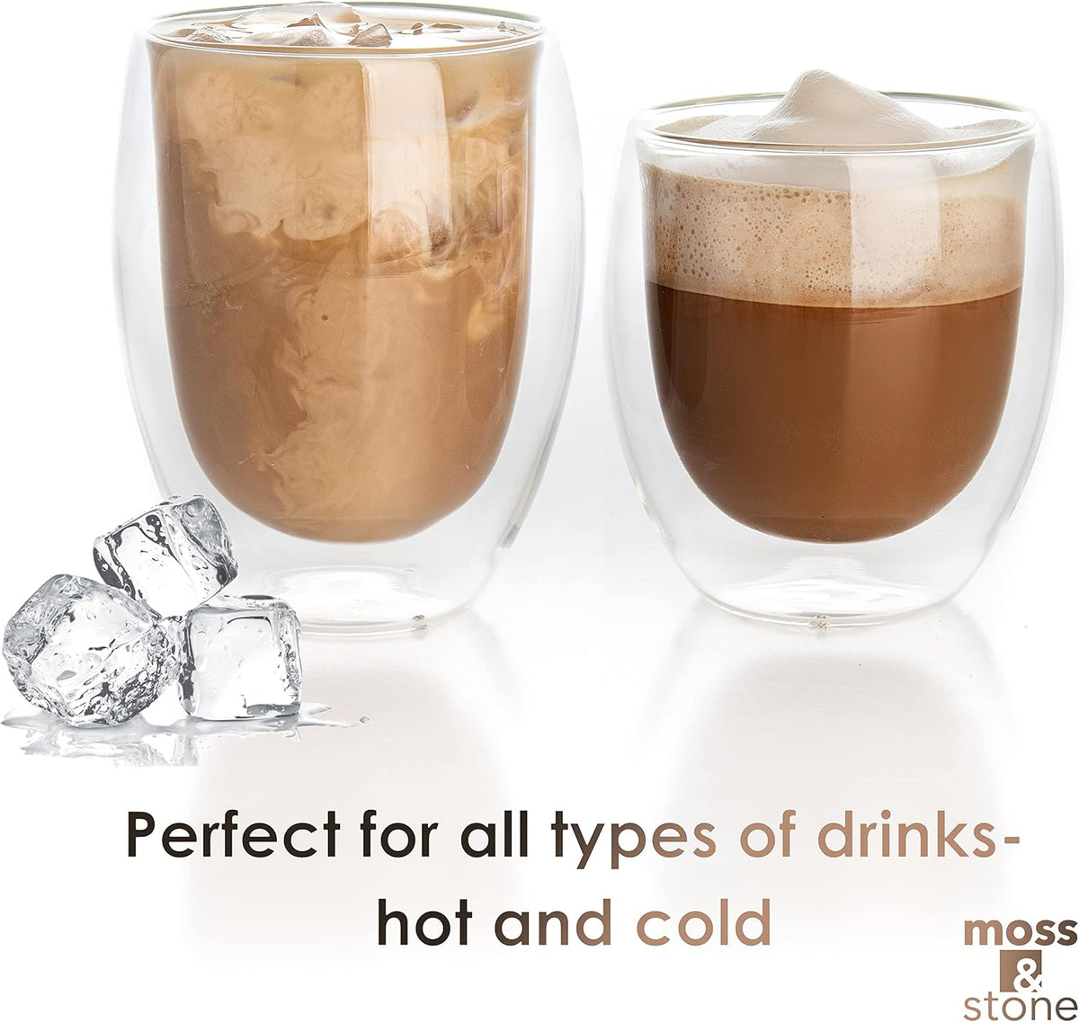 Set of 3 Double Wall Glass Cup