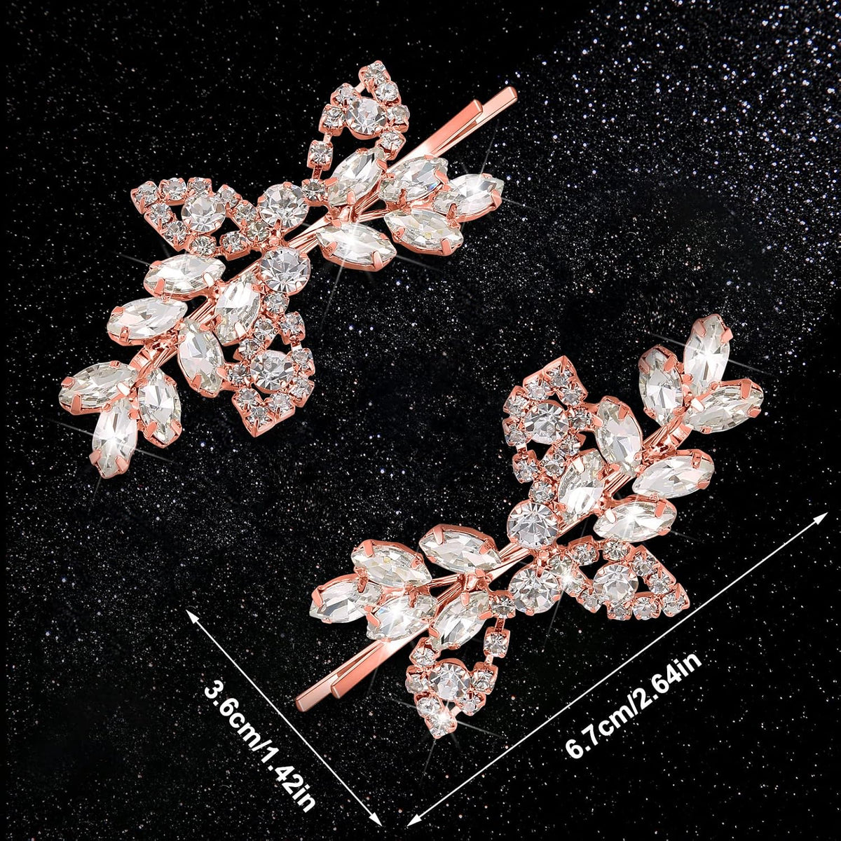 4 Pieces Leaf Pearl Crystal Hair Clips