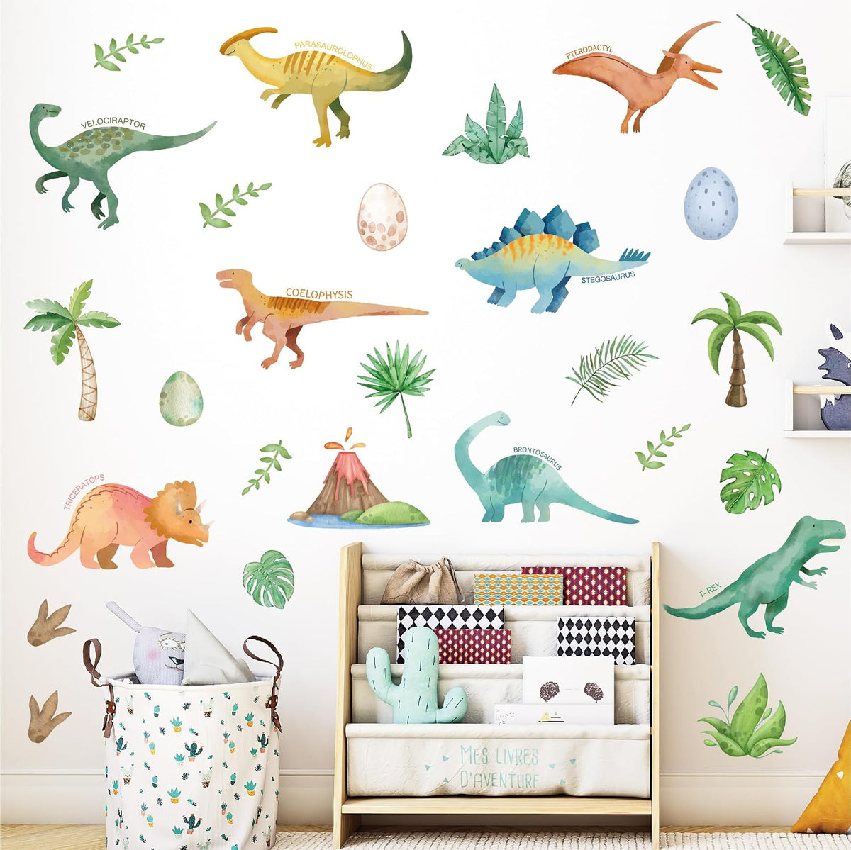 Watercolor Dinosaur Wall Decals