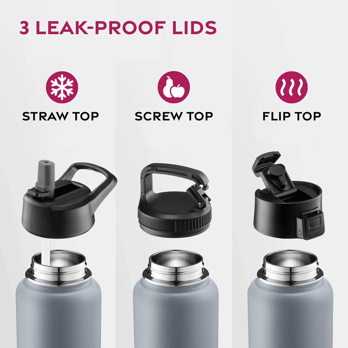 Insulated Water Bottle with Straw