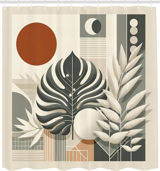 Abstract Monstera Shower Curtain