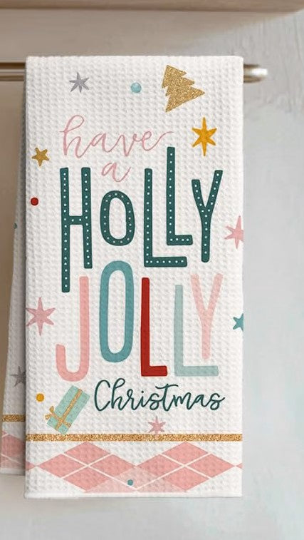 Pink Holiday Kitchen Towels