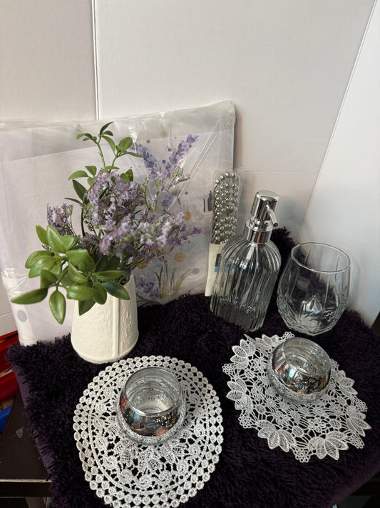 Bath Decor Set- Purple Lavender Bathroom Set