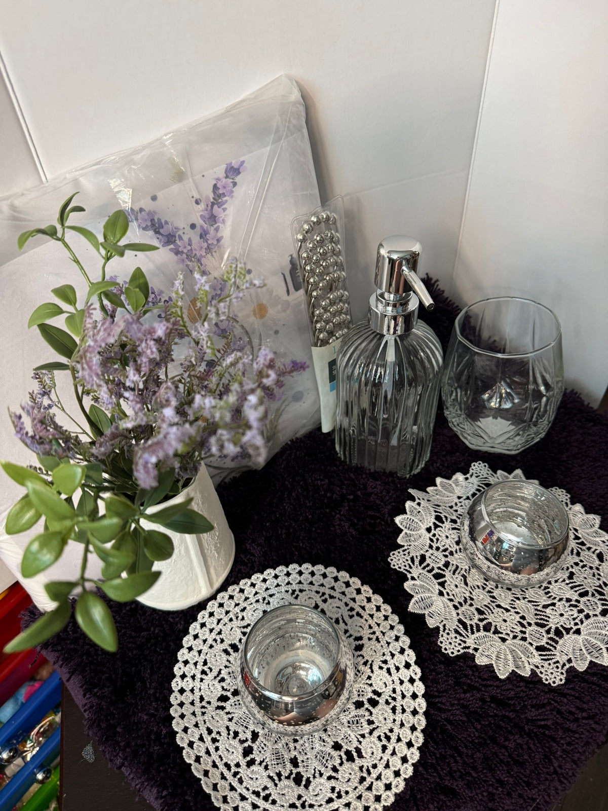 Bath Decor Set- Purple Lavender Bathroom Set
