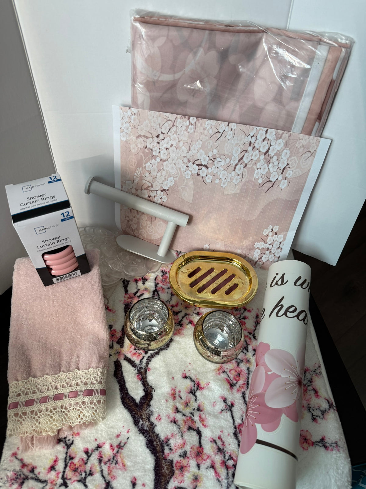 Bath Decor Set-Cherry Blossom Bath Set