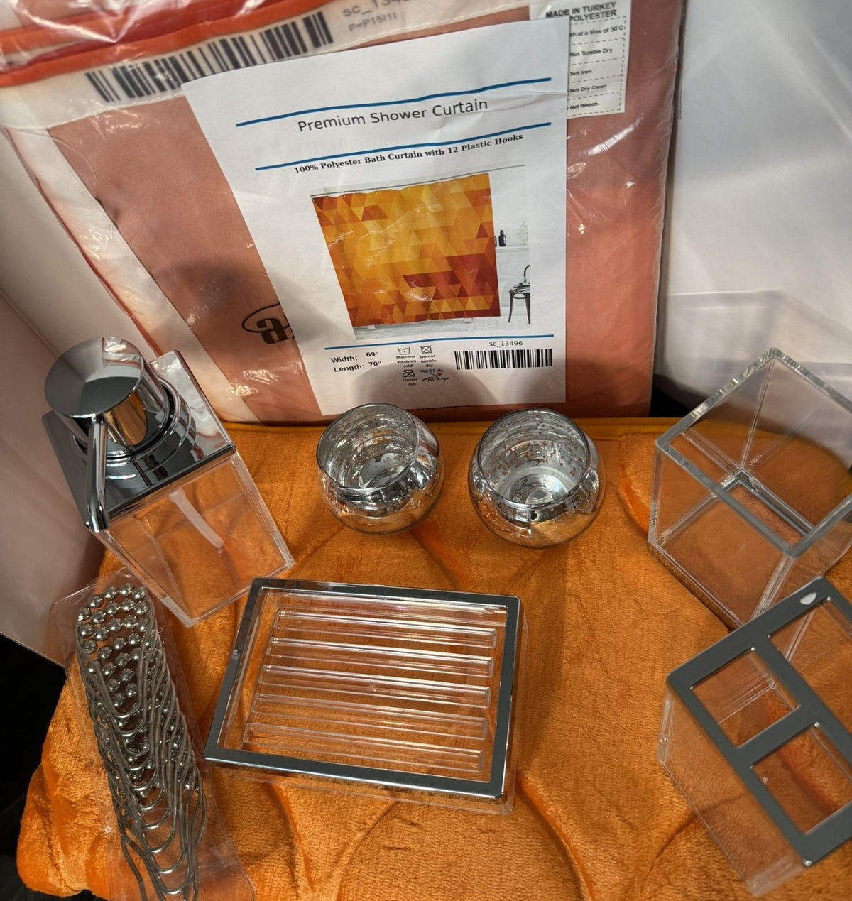 Bath Decor Set-Modern Orange Bath  Set