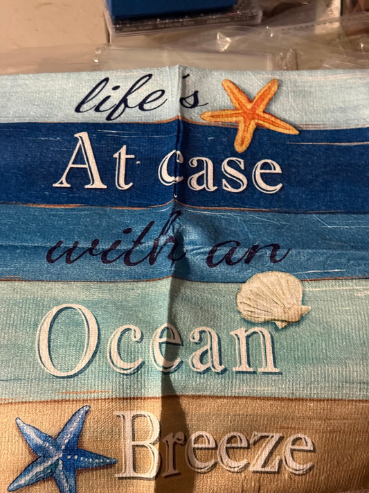 Life is at ease with an ocean breeze Hand Towel