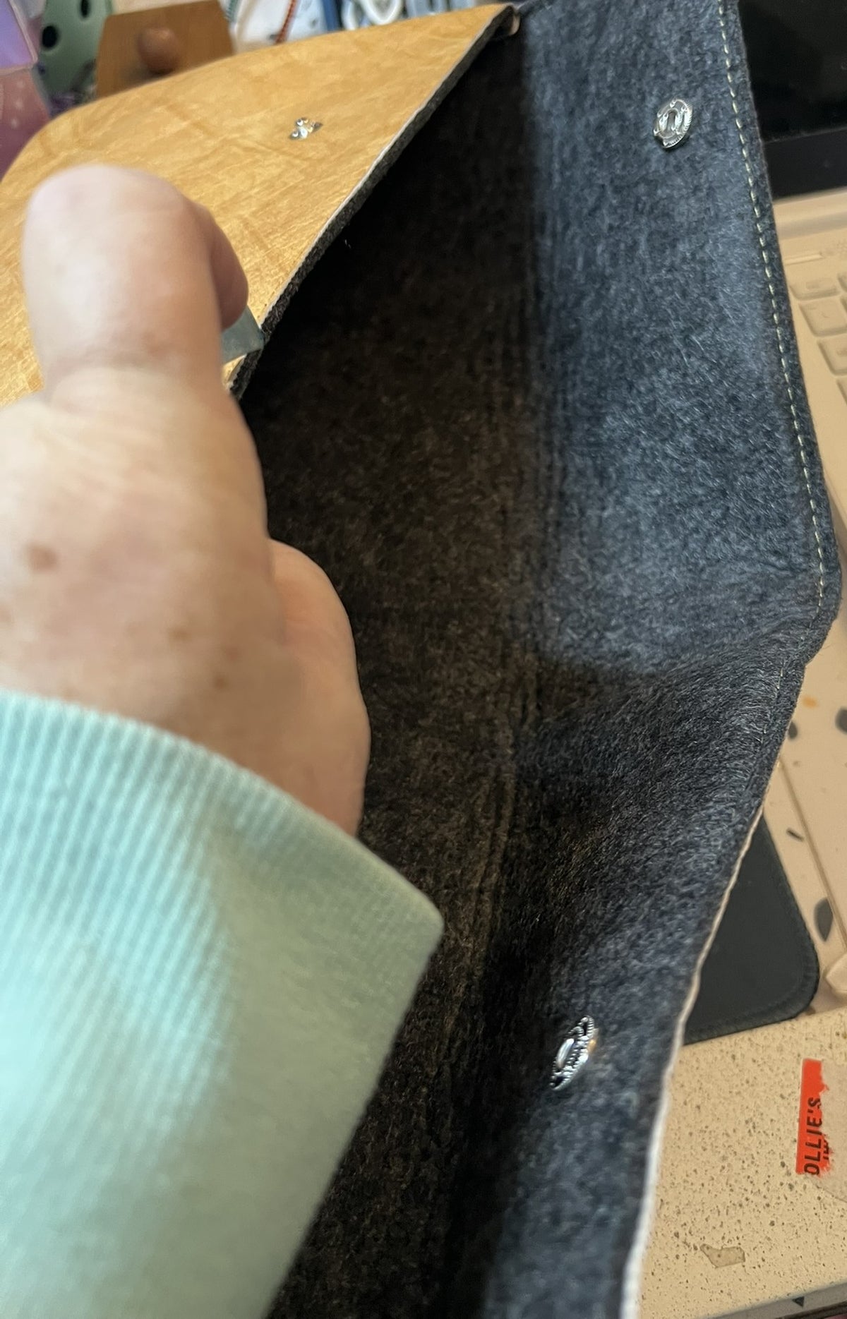 Wide bag with snaps soft