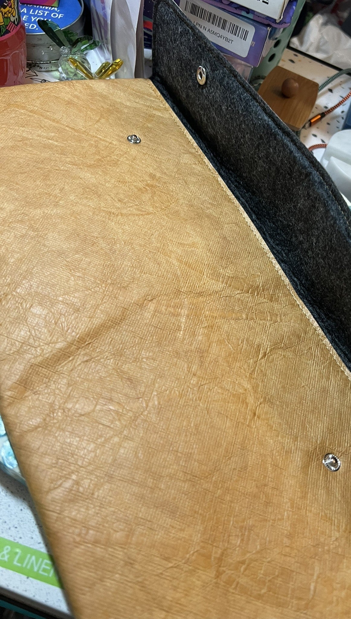 Wide bag with snaps soft
