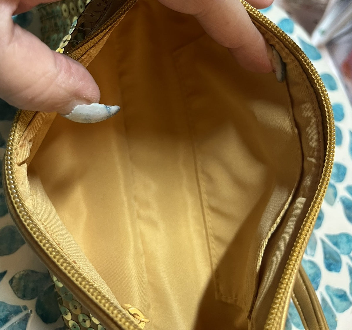 Gold sequin Evening bag