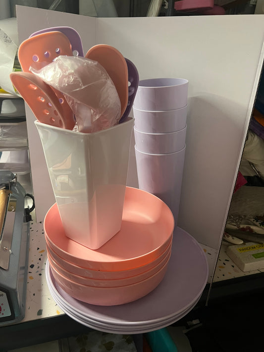 Pink & Purple Kitchen Utensil & Dine Set