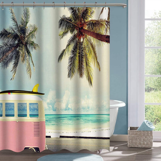 Minivan on Beach Shower Curtain