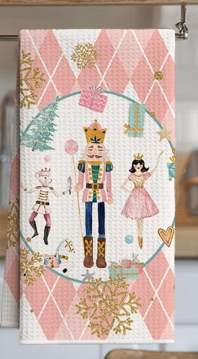 Pink Holiday Kitchen Towels