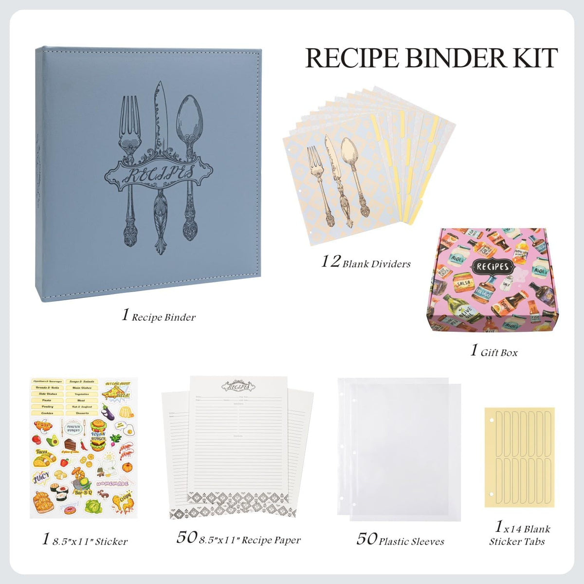 DIY Recipe Binder with Plastic Sleeves
