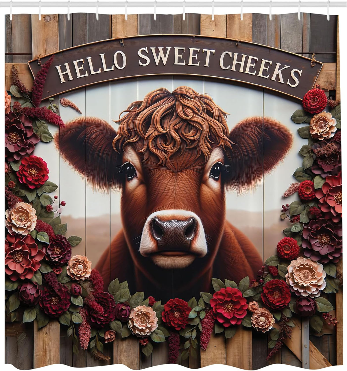 Hello sweet cheeks shower curtain
